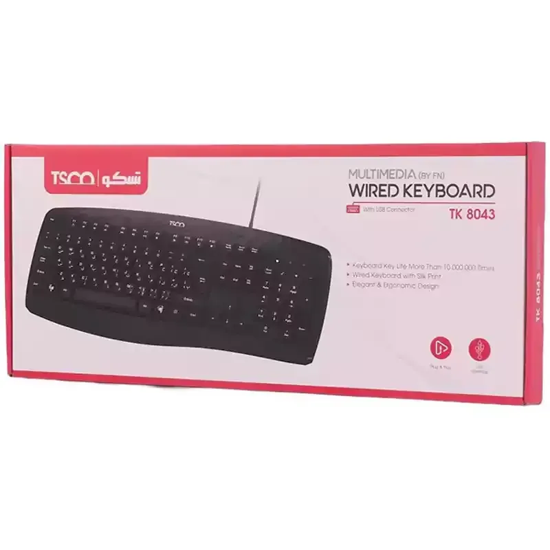 کیبورد با سیم تسکو مدل TK 8043